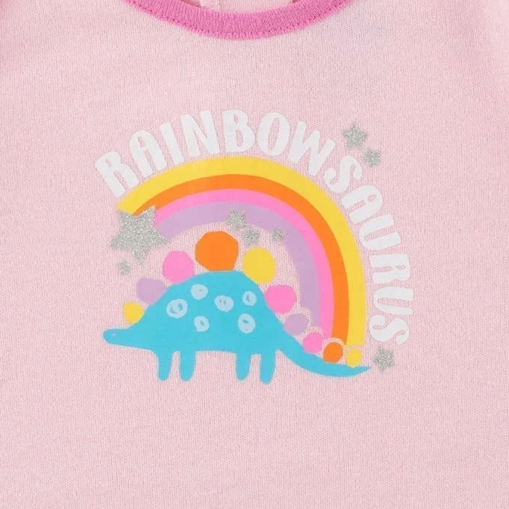 Kids Headquarters Girl's Dinosaur Rainbow Themed 4-piece‎ Set 12M New!